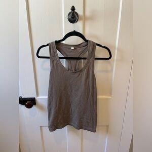 Athleta Razor Back Bronze Sparkle Tank Top Large